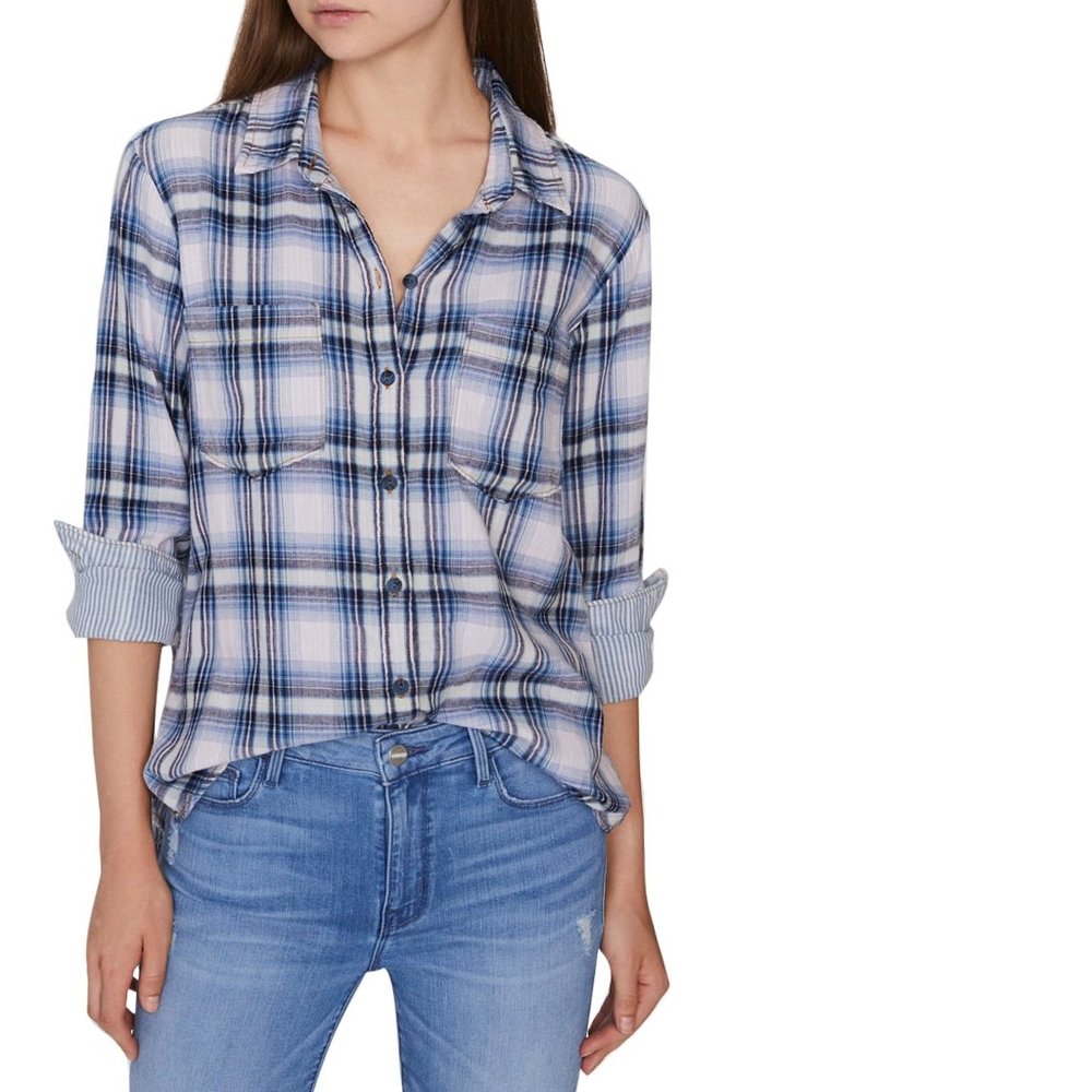 Sanctuary Clothing Boyfriend Button Up Lined Shirt
